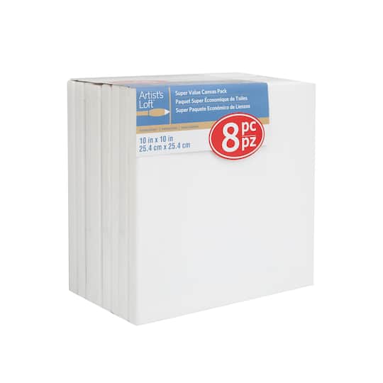 8 Pack 10" x 10" Super Value Canvas by Artist's Loft®